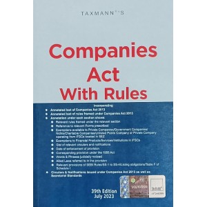 Taxmann's Companies Act with Rules (Paperback Pocket Edition 2023)